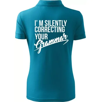 Correcting grammar - Polokošile dámská Pique Polo - 3XL ( Tmavý tyrkys )