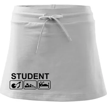 Dámská sukně Pít užívat spát - student - Sportovní sukně - two in one - M ( Bílá )