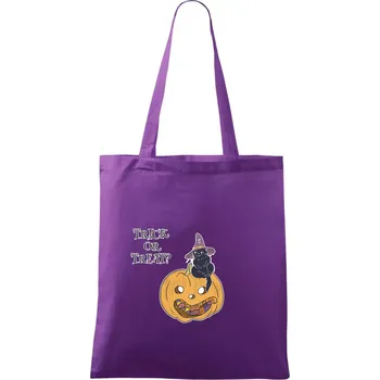 Dýně a kočka - Taška bavlněná - 42 x 38 cm ( Fialová )