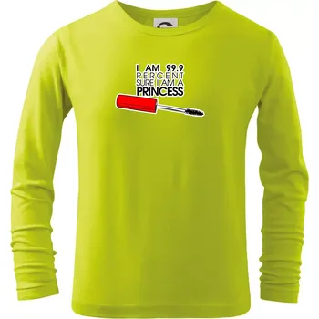 Dětská móda Na 99 procent jsem princezna - Triko dětské Long Sleeve - 122 cm/6 let ( Limetková )