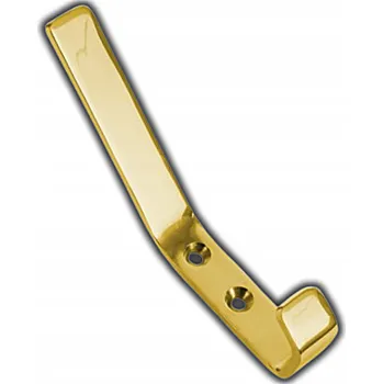 Věšák NÁBYTEK VĚŠÁK NA OBLEČENÍ JEDNODUCHÝ DLOUHÝ ZLATÝ MOSAZ LESKLÝ