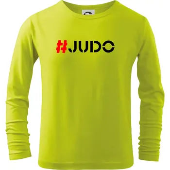 Dětská móda Judo Hashtag - Triko dětské Long Sleeve - 122 cm/6 let ( Limetková )