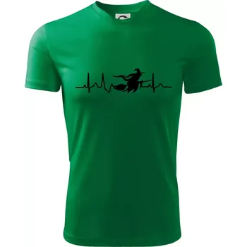 EKG čarodějnice - Dětské triko sportovní (dresovina) - 146 cm/10 let ( Středně zelená )