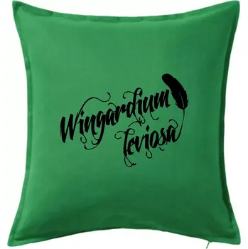 Polštář Harry - Wingardium Leviosa - Polštář 50x50 - 50x50 - Pouze potah ( Středně zelená )