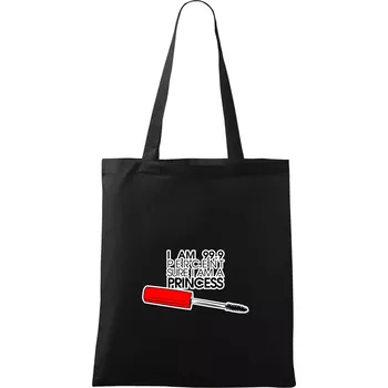 Nákupní taška Na 99 procent jsem princezna - Taška bavlněná - 42 x 38 cm ( Černá )