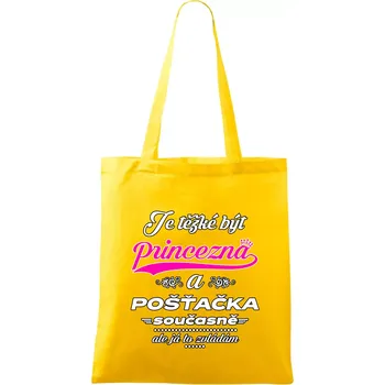Nákupní taška Je těžké být princezna - pošťačka - Taška bavlněná - 42 x 38 cm ( Žlutá )