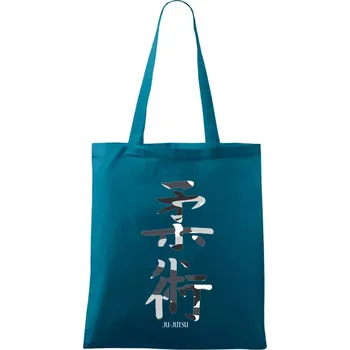 Ju-jutsu maskáčový nápis - Taška bavlněná - 42 x 38 cm ( Petrolejová )