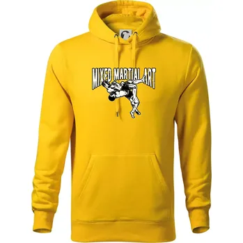 Pánská mikina MMA v boji - Mikina pánská Cape s kapucí - M ( Žlutá )