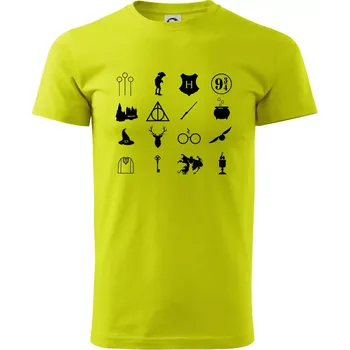 Harry ikonky - Klasické pánské triko vyšší gramáže - 4XL ( Limetková )