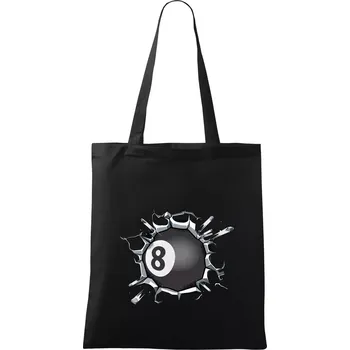 Nákupní taška Kulečníková koule v triku - Taška bavlněná - 42 x 38 cm ( Černá )