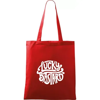 Nákupní taška Lucky Bastard - Taška bavlněná - 42 x 38 cm ( Červená )