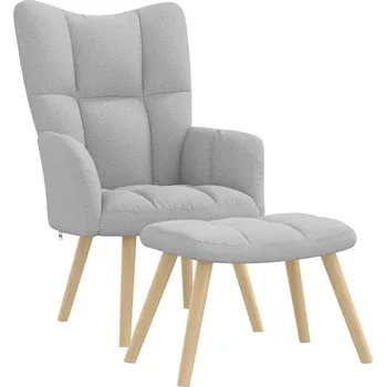 Nábytek vidaXL Relaxační křeslo s podnožkou obláčkově šedá textil