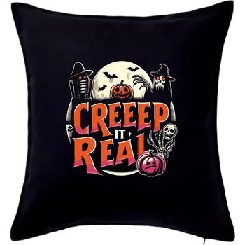 Polštář Creep it real - Polštář 50x50 - 50x50 - Pouze potah ( Černá )