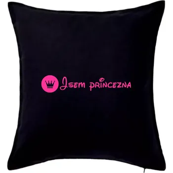 Polštář Jsem princezna (samotné) - Polštář 50x50 - 50x50 - Pouze potah ( Černá )