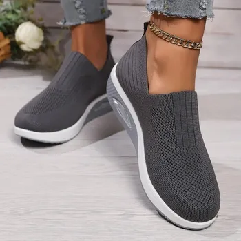 Dámské tenisky Dámské ortopedické tenisky slip-on – pohodlné a prodyšné Barva: Šedá, Velikost: 43
