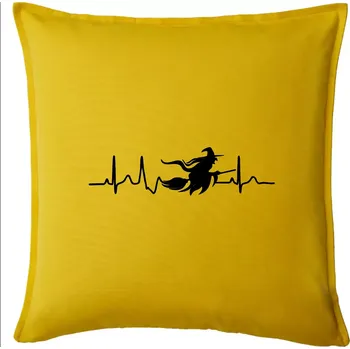 Polštář EKG čarodějnice - Polštář 50x50 - 50x50 - Pouze potah ( Žlutá )