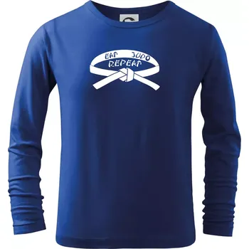 Chlapecké tričko Judo eat repeat - Triko dětské Long Sleeve - 122 cm/6 let ( Královská modrá )