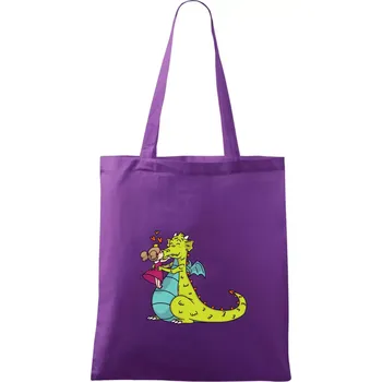 Princezna a drak - Taška bavlněná - 42 x 38 cm ( Fialová )