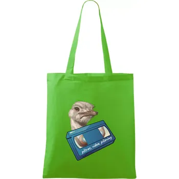 Nákupní taška Pštrosi vídea - Taška bavlněná - 42 x 38 cm ( Apple Green )