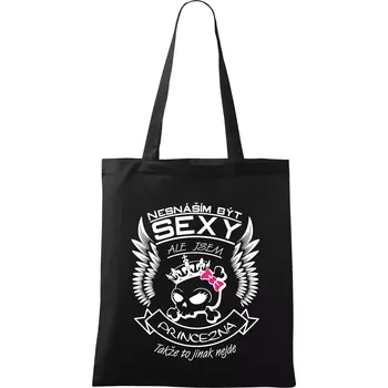 Nákupní taška Nesnáším být sexy - princezna - Taška bavlněná - 42 x 38 cm ( Černá )