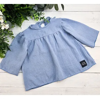 Dívčí sukně Kulišárny Mušelínová halenka POWDER BLUE VELIKOST: 110