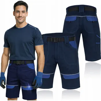 Pánské kraťasy Krátké pracovní Kraťasy Montérkové kalhoty 100% bavlna BOZP Tmavě modré