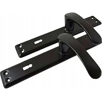 Dveřní kování KLIKA PRO BRÁNOVÉ ZÁMKY BRÁNOVÁ NA KLÍČ ANTIKOROZNÍ ČERNÁ 90MM