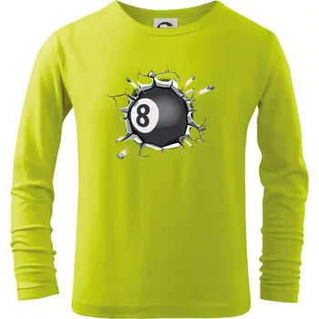 Chlapecké oblečení Kulečníková koule v triku - Triko dětské Long Sleeve - 122 cm/6 let ( Limetková )