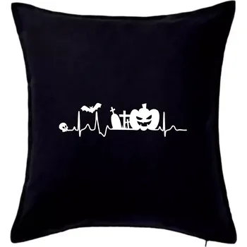 Polštář EKG Halloween - Polštář 50x50 - 50x50 - Pouze potah ( Černá )