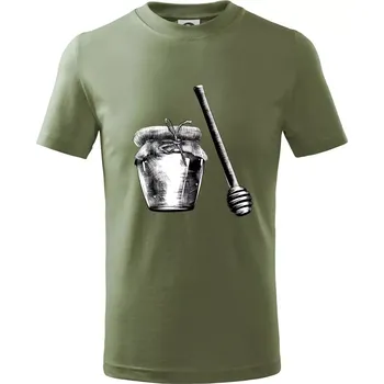 Chlapecké oblečení Med ve sklenici - Tričko dětské bavlněné - 146 cm/10 let ( Khaki )