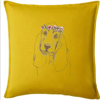 Polštář Basetí princezna - Polštář 50x50 - 50x50 - Pouze potah ( Žlutá )