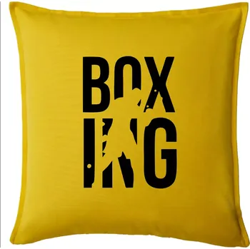 Polštář Nápis Boxing - Polštář 50x50 - 50x50 - Pouze potah ( Žlutá )