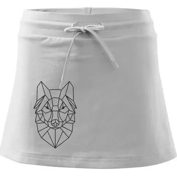 Dámská sukně Geometrie - vlk - Sportovní sukně - two in one - XS ( Bílá )