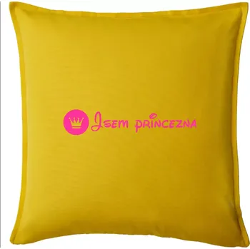 Polštář Jsem princezna (samotné) - Polštář 50x50 - 50x50 - Pouze potah ( Žlutá )