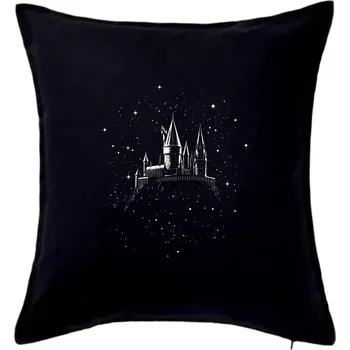 Polštář Harry - hrad v noci - Polštář 50x50 - 50x50 - Pouze potah ( Černá )