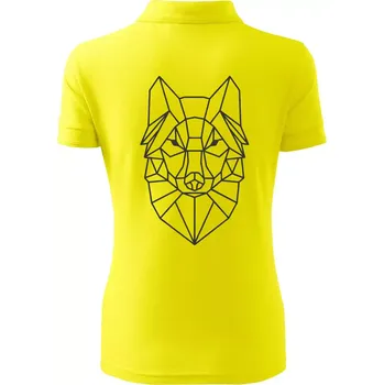 Geometrie - vlk - Polokošile dámská Pique Polo - 2XL ( Citrónová )