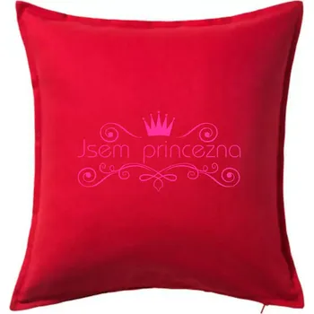 Polštář Jsem princezna - Vintage - Polštář 50x50 - 50x50 - Pouze potah ( Červená )