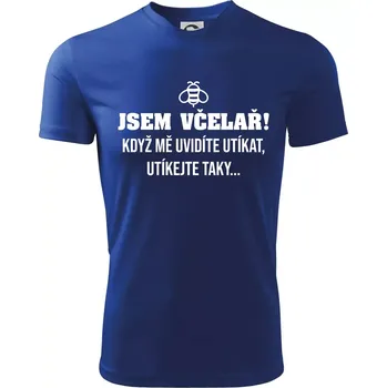 Chlapecké tričko Jsem včelař, utíkejte taky - Dětské triko sportovní (dresovina) - 146 cm/10 let ( Královská modrá )