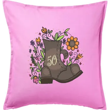 Polštář Stará bota 50 - Polštář 50x50 - 50x50 - Pouze potah ( Růžová )