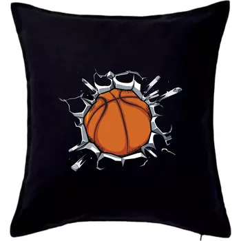 Polštář Basketbal míč v triku - Polštář 50x50 - 50x50 - Pouze potah ( Černá )