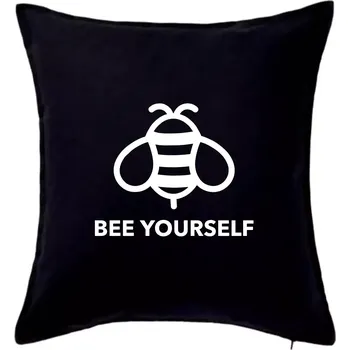 Polštář Bee yourself - Polštář 50x50 - 50x50 - Pouze potah ( Černá )