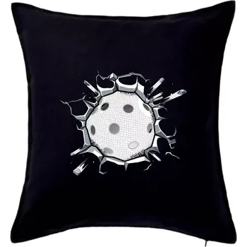 Polštář Florbal míč v triku - Polštář 50x50 - 50x50 - Pouze potah ( Černá )