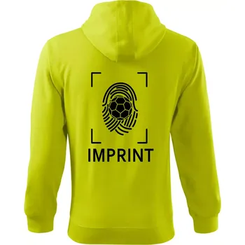 Pánská mikina Házená imprint - Mikina s kapucí na zip trendy zipper - XL ( Limetková )