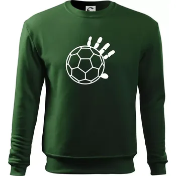Pánská mikina Házená míč ruka - Mikina Essential pánská - 3XL ( Lahvově zelená )