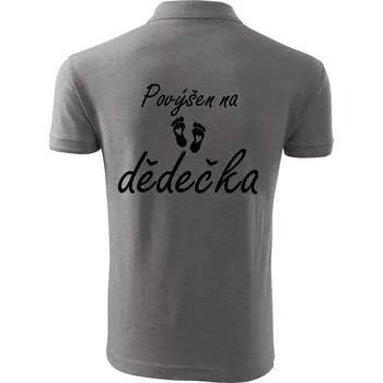 Pánská košile Povýšen na dědečka - Polokošile pánská Pique Polo 203 - 5XL ( Tmavě šedý melír )