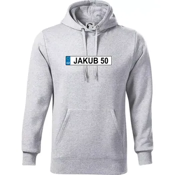 Pánská mikina SPZ Jakub 50 - Mikina pánská Cape s kapucí - 3XL ( Světlešedý Melír )