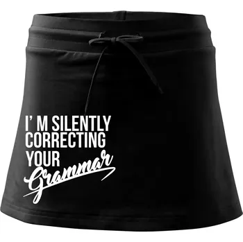 Dámská sukně Correcting grammar - Sportovní sukně - two in one - XS ( Černá )