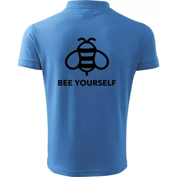 Pánská košile Bee yourself - Polokošile pánská Pique Polo 203 - 4XL ( Azurově modrá )