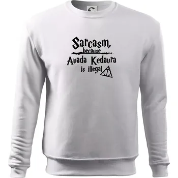 Pánská mikina Harry - Sarcasm, because Avada Kedavra is illegal - Mikina Essential pánská - 3XL ( Bílá )