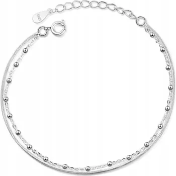 Náramek Stříbrný náramek Mennica Bydgoska nastavitelný 925 srdce 26 cm